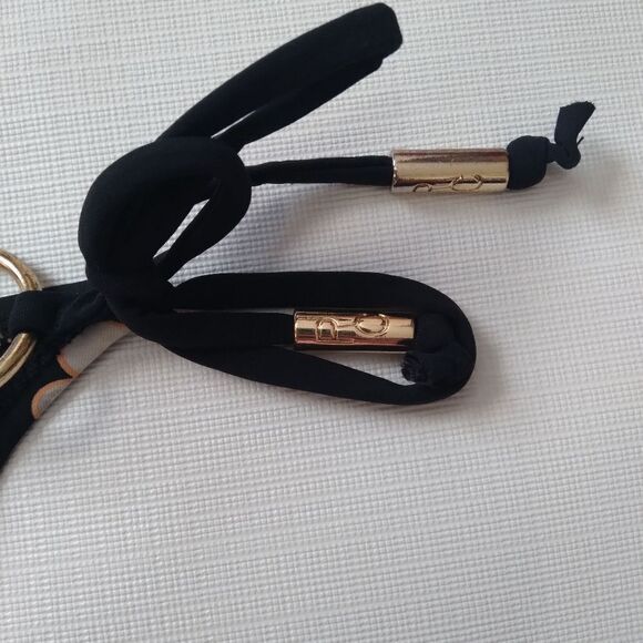 Red Carter Black Chevron Pearls Print Cheeky Bikini Bottoms Women's Size Medium - Picture 11 of 13